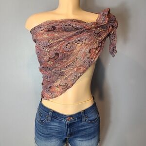April Cornell Paisley 37" Square VINTAGE Scarf‎ Poet 90s Purple